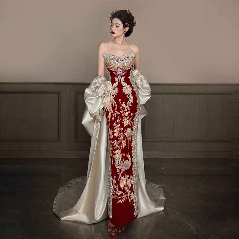 Embroidery In Indonesia - Xiuhe Clothing 2026 New Tube Top