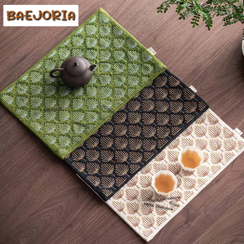 Embroidery Cloth - Chinese Zen Style Fabric Embroidery Tea