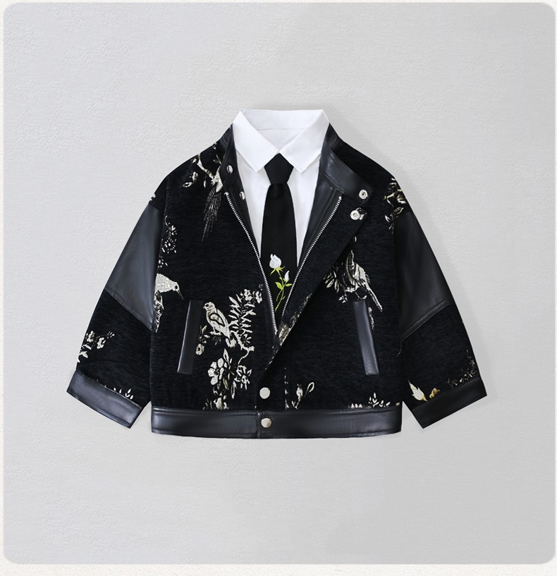Embroidery Kit - Gentleman Kids Embroidery Motorcycle Pu Leather