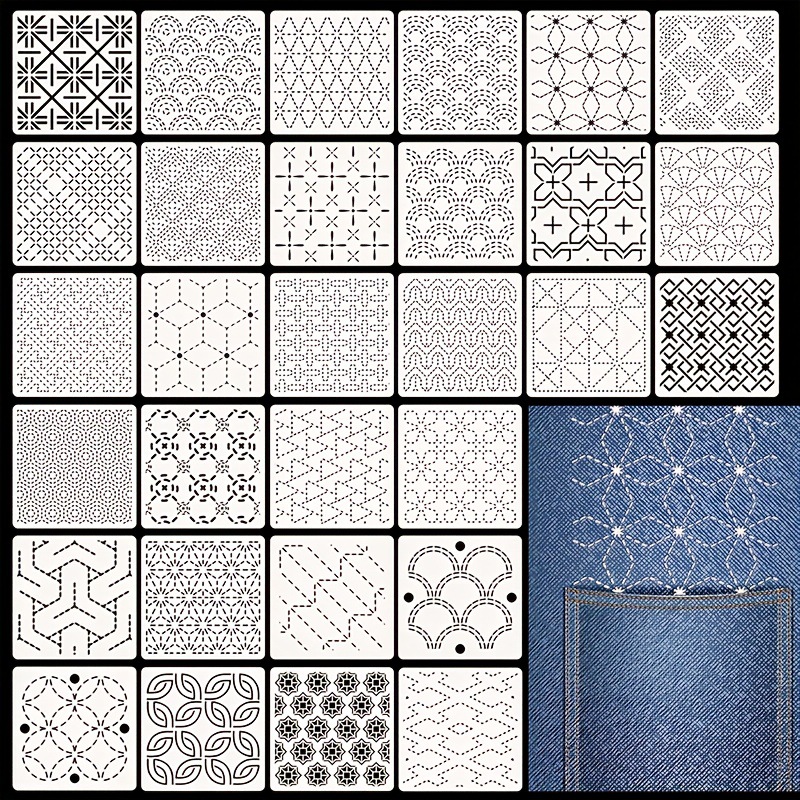 Embroidery Quilting - 30Pcs Embroidery Templates DIY Embroidery Patterns