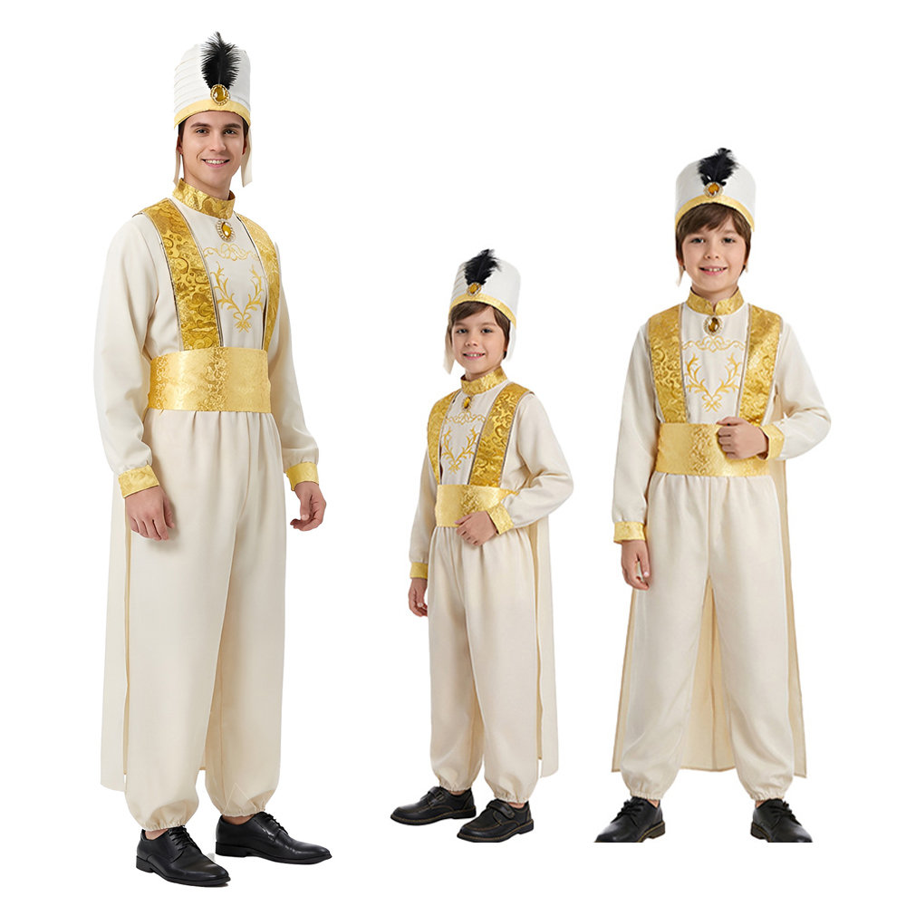 Embroidery Gold - Adult Aladdin Cosplay Costume Arabian Prince