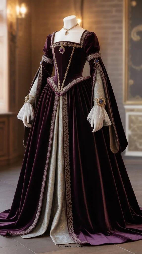 Embroidery Kit - Vintage Duchess Purple Prom Gown Masquerade