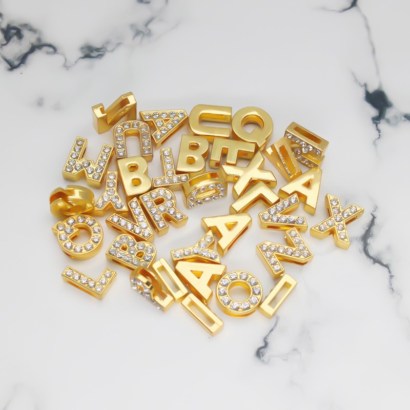 Embroidery Charm - 50PC/lot Hole 8mm 10mm Rhinestones Slide