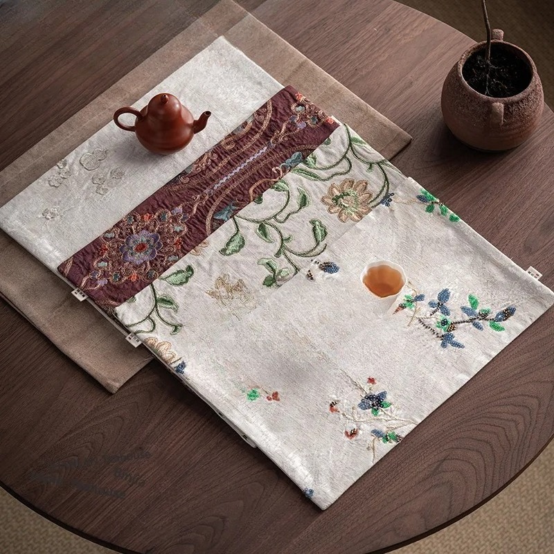 Embroidery Cloth - Brocade Embroidery Fabrics Tea Table Mats