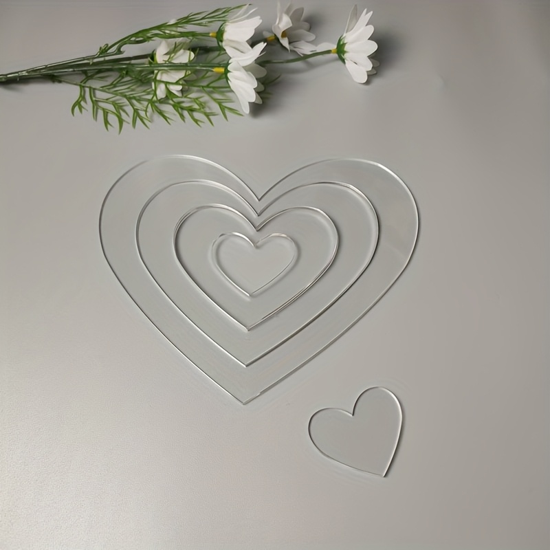 Embroidery Quilting - 4Pcs Acrylic Nested Heart Quilting Templates