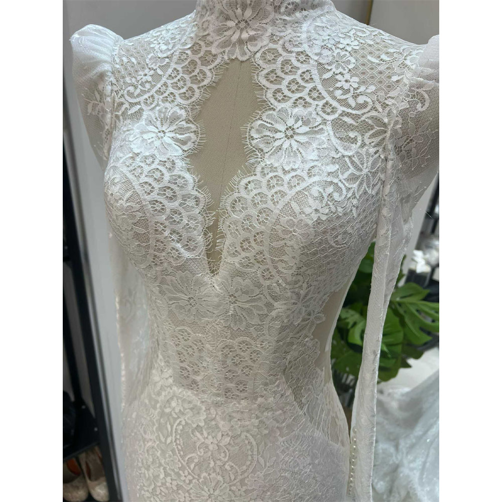 Women's Long Sleeve Turtle Wed - Embroidery Organza ulasan dan harga