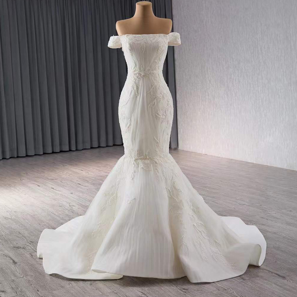 Weddings Dress Strapless Off S - Embroidery Organza ulasan dan harga