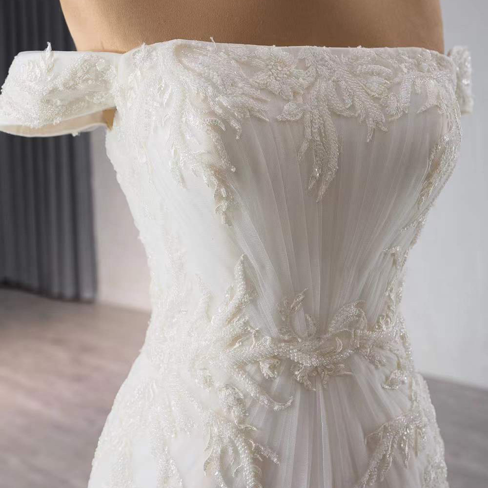 Weddings Dress Strapless Off S - Embroidery Organza ulasan dan harga
