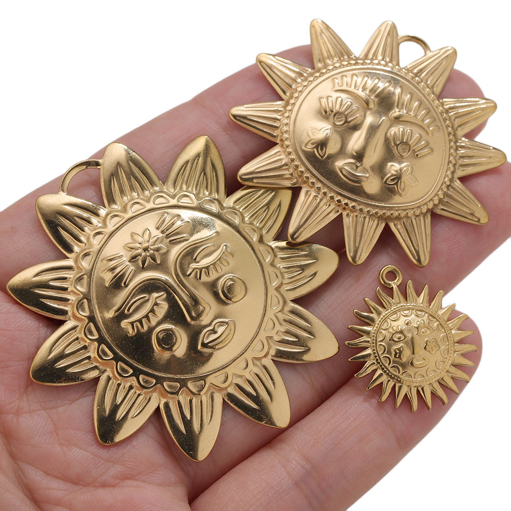5pcs PVD Gold Charms Stainless - Embroidery Charm ulasan dan harga