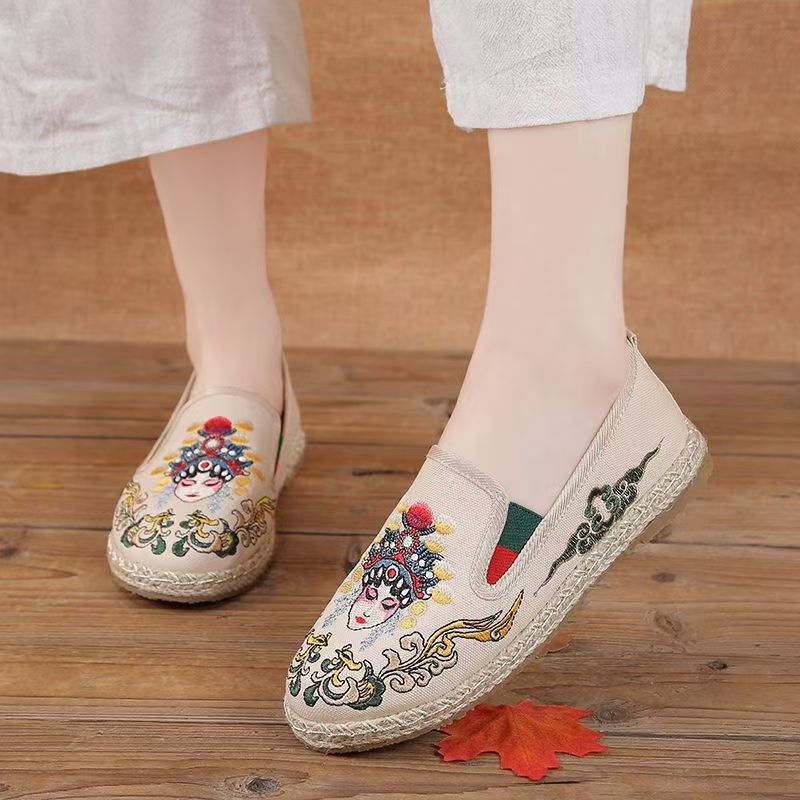 Women Flat Sole Embroidered Cl - Embroidery Cloth ulasan dan harga