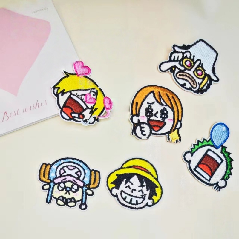 One Piece Straw Hat Crew Anime - Embroidery Cloth ulasan dan harga