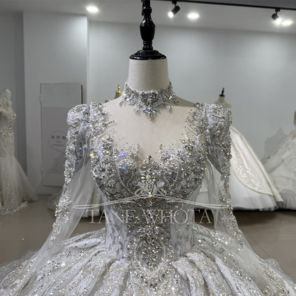 Elegant Wedding Gowns Long Sle - Embroidery Organza ulasan dan harga