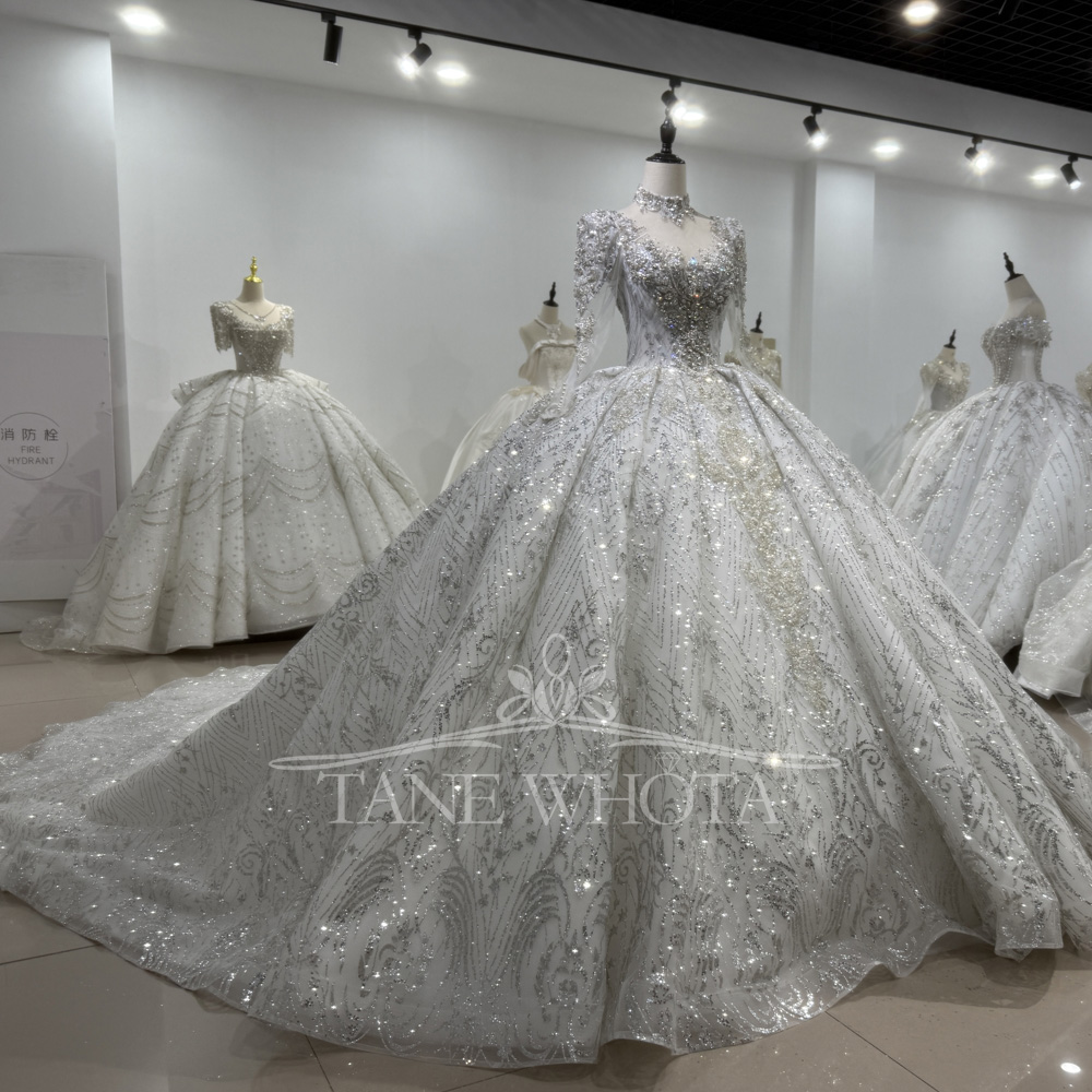 Elegant Wedding Gowns Long Sle - Embroidery Organza ulasan dan harga