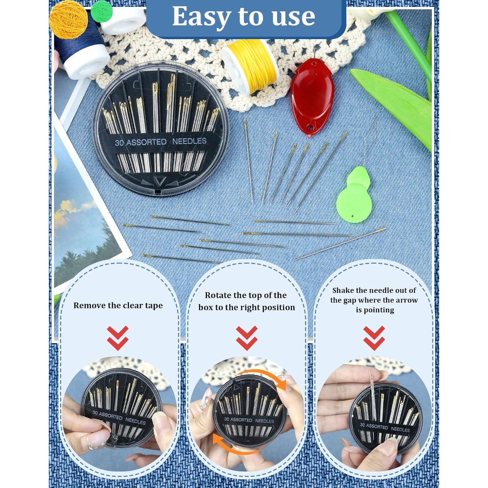30-Count Steel Hand Sewing Nee - Embroidery Quilting ulasan dan harga