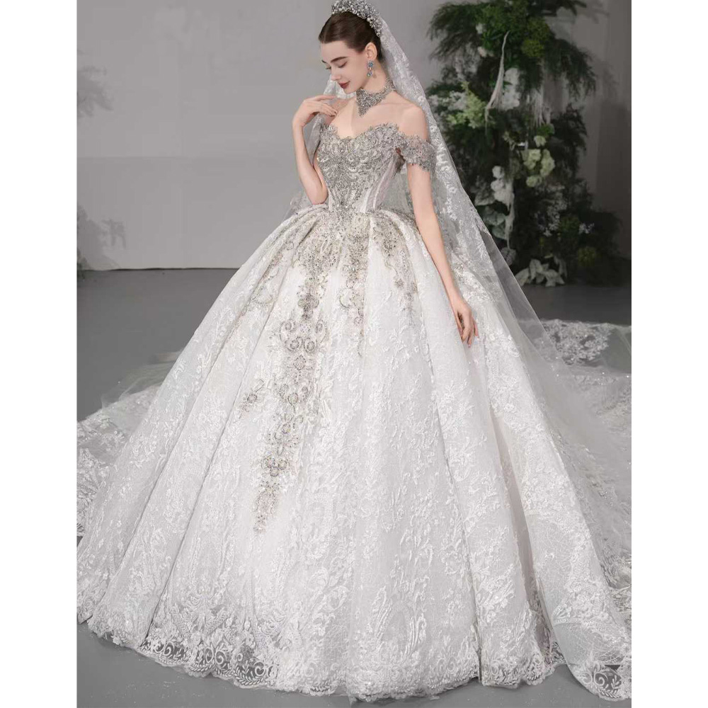 Luxury Off The Shoulder Sweeth - Embroidery Organza ulasan dan harga