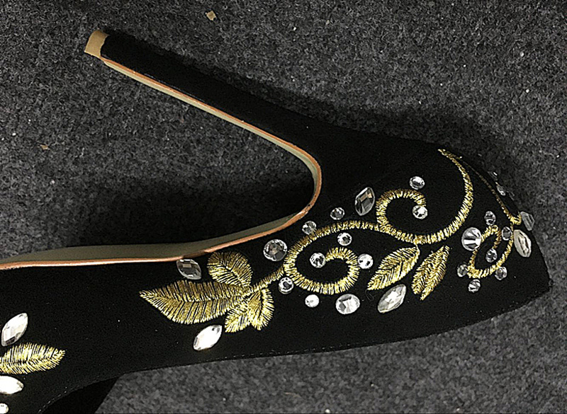Bling Rhinestone Gold Silver F - Embroidery Gold ulasan dan harga