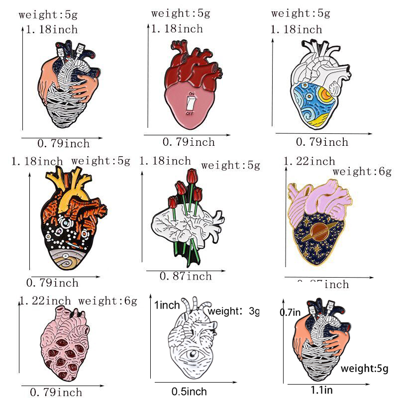 Heart Organ Series Brooch Medi - Embroidery Quilting ulasan dan harga