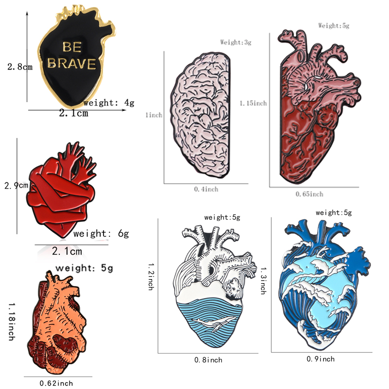 Heart Organ Series Brooch Medi - Embroidery Quilting ulasan dan harga