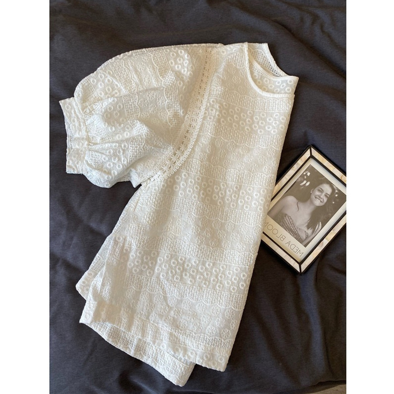 White Eyelet Embroidery Puff S - Embroidery Eyelet ulasan dan harga