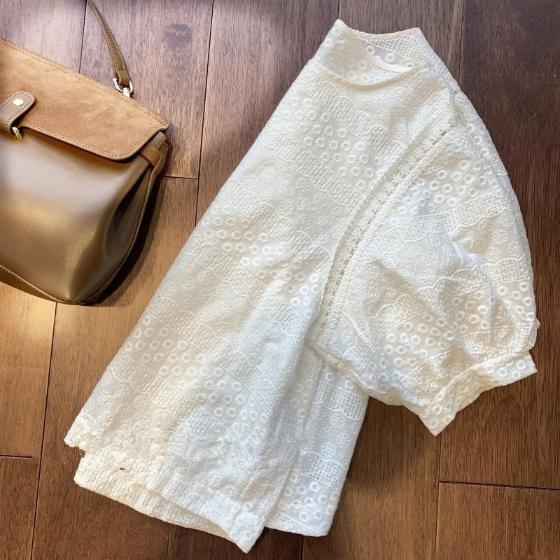 White Eyelet Embroidery Puff S - Embroidery Eyelet ulasan dan harga