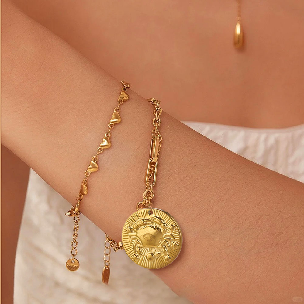 5pcs Stainless Steel 12 Zodiac - Embroidery Charm ulasan dan harga