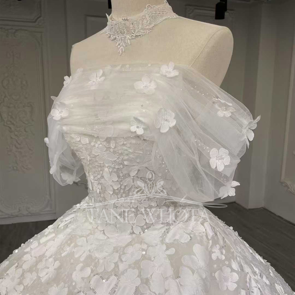 Luxury Sequined Wedding Dress  - Embroidery Organza ulasan dan harga
