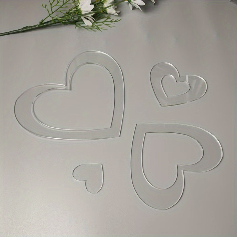 4Pcs Acrylic Nested Heart Quil - Embroidery Quilting ulasan dan harga