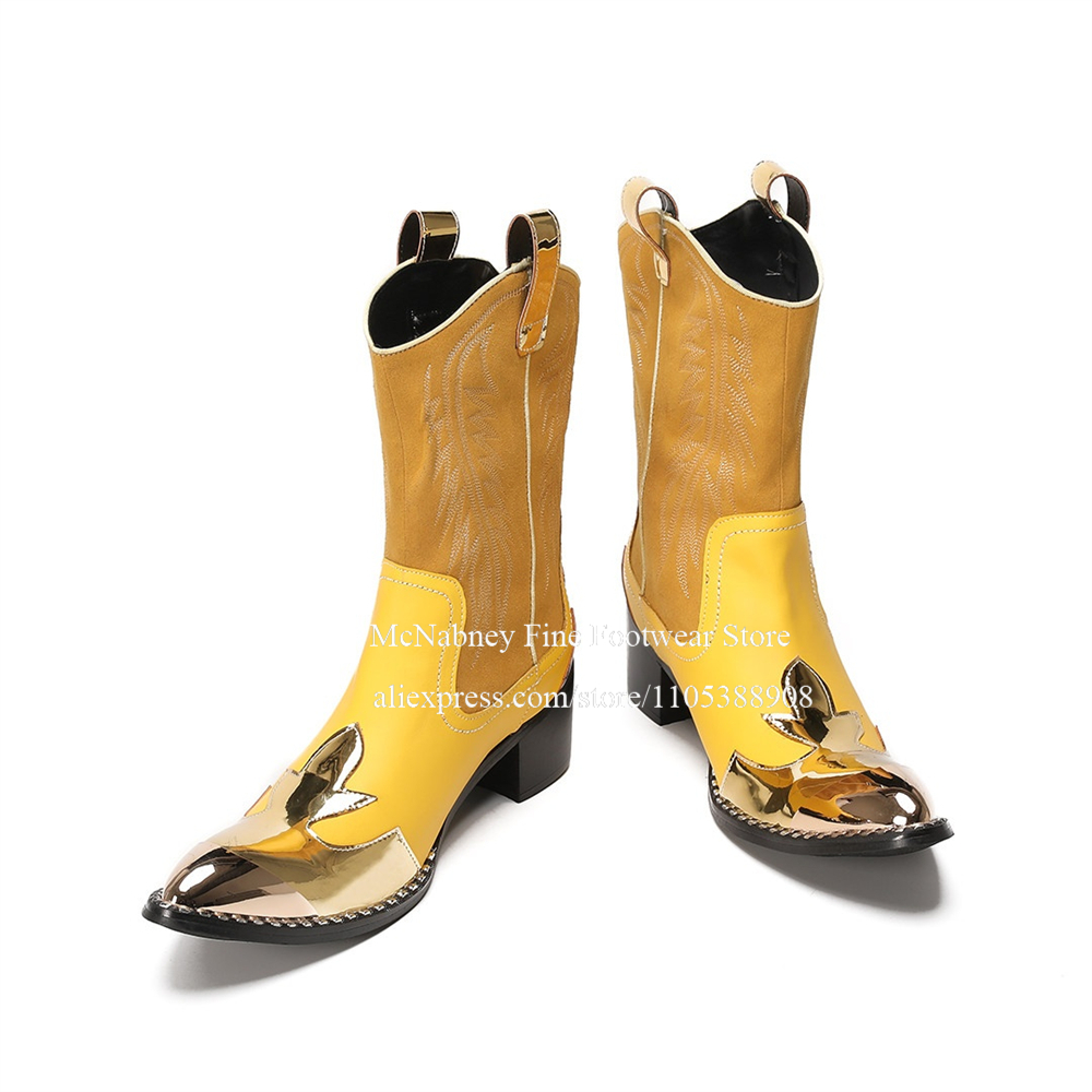 Yellow Gold Metal Toe Suede We - Embroidery Gold ulasan dan harga