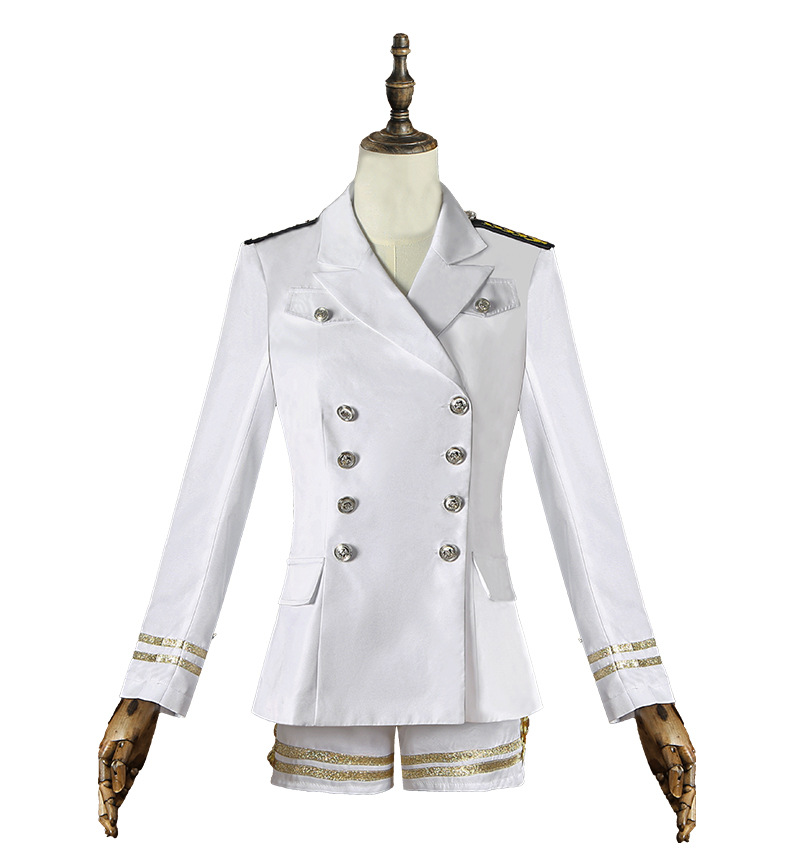 Women Black White Sailor Capta - Embroidery Gold ulasan dan harga