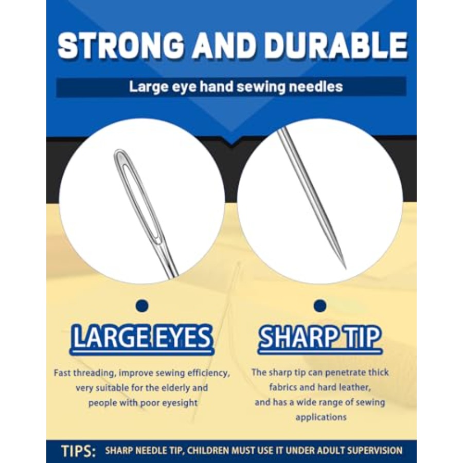 Large Eye Sewing Needles, 7 Si - Embroidery Quilting ulasan dan harga